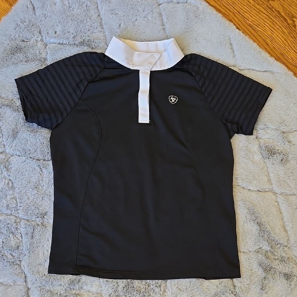 Ariat Kids Black and White Polo Shirt
